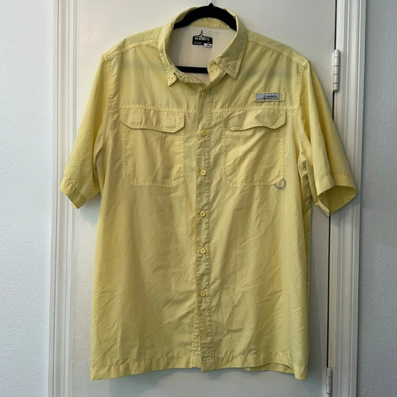 Pale Yellow Men's Habit Outdoor Fishing Performance Shirt Size large - Picture 1 of 8